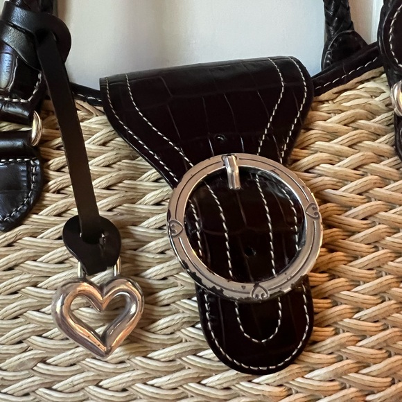 Brighton Vintage Light Tan Straw Raffia Shoulder Bag - Picture 3 of 11